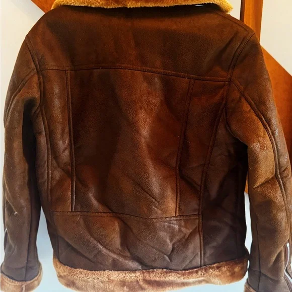 NWOT Fur Lined Motorcycle Jacket - Picture 3 of 4
